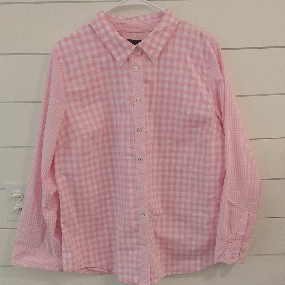 Talbots Pink Checkered Shirt